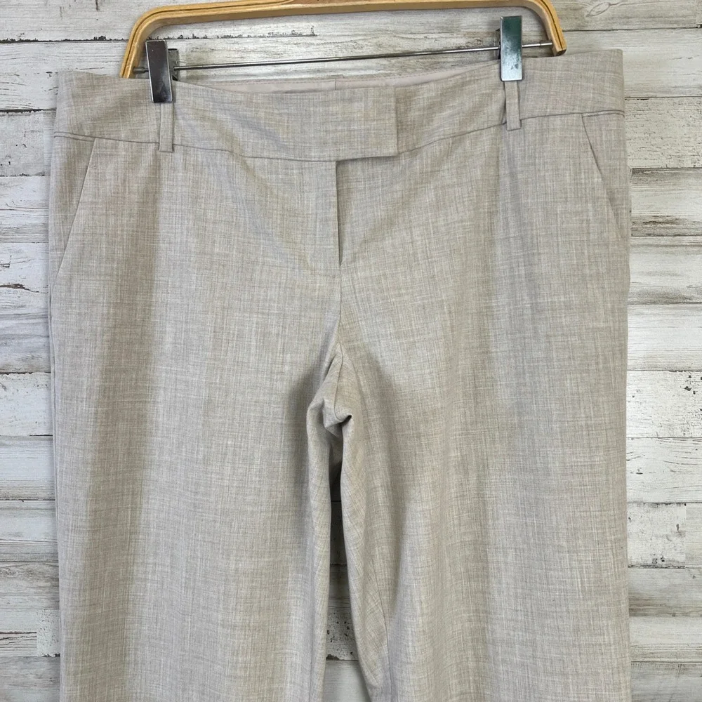 The Limited Collection Drew Fit Dress Pants Women 14 Heathered Beige Wide Leg